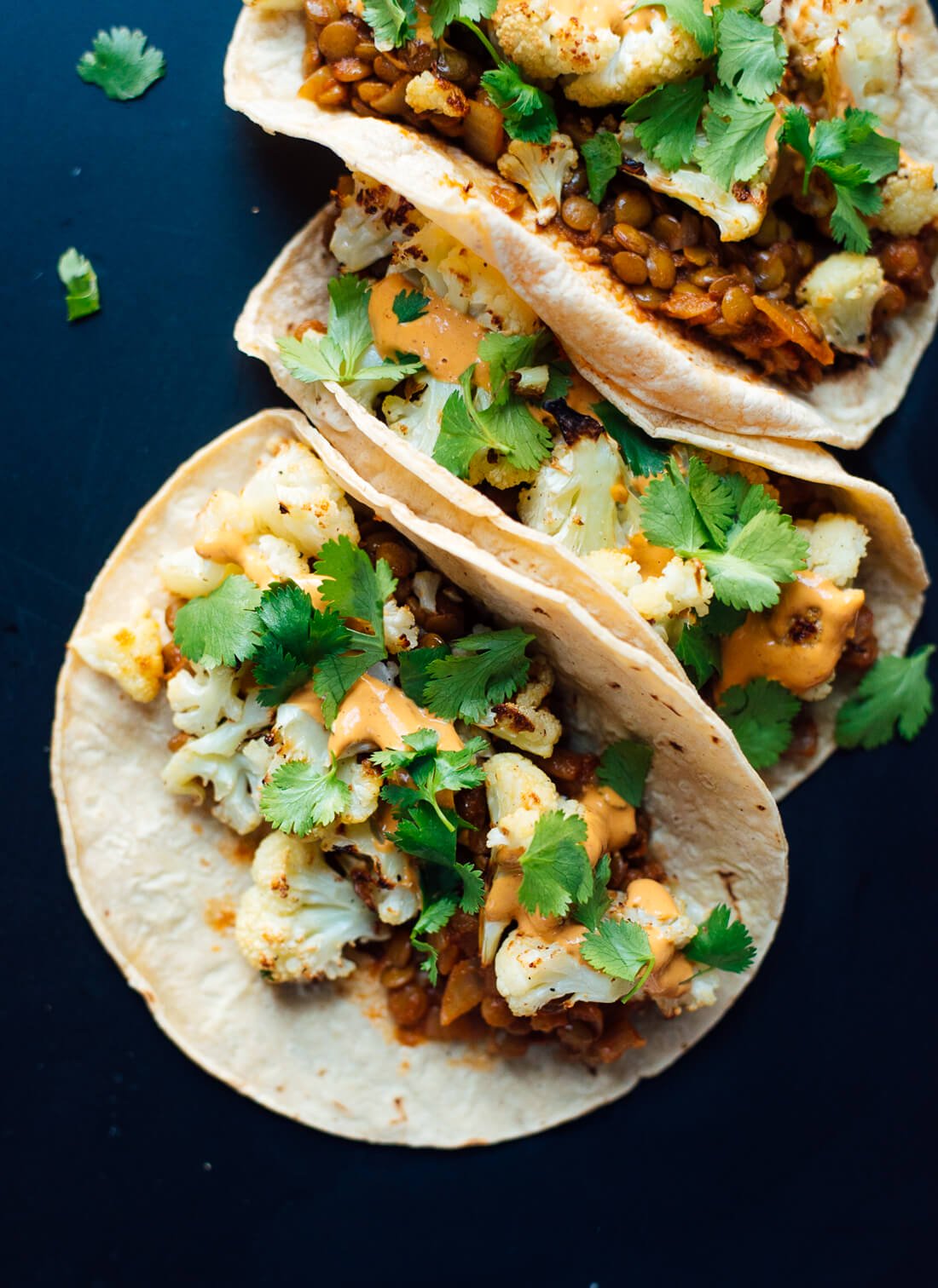 Roasted Cauliflower and Lentil Tacos - Cookie and Kate poster